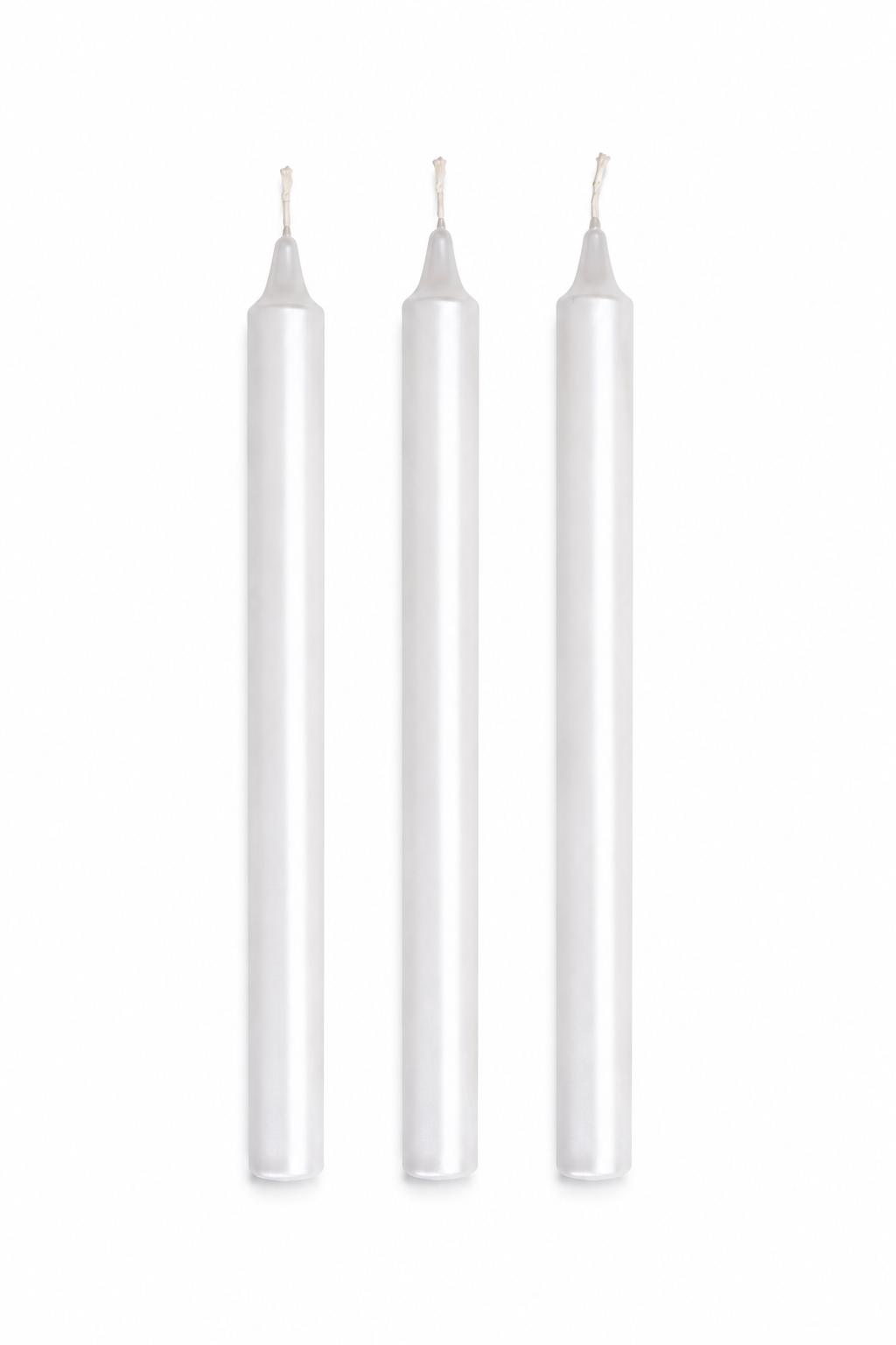 Beyaz İnci Rengi İnce Şamdan Mumu (25 cm) - Pacha Home